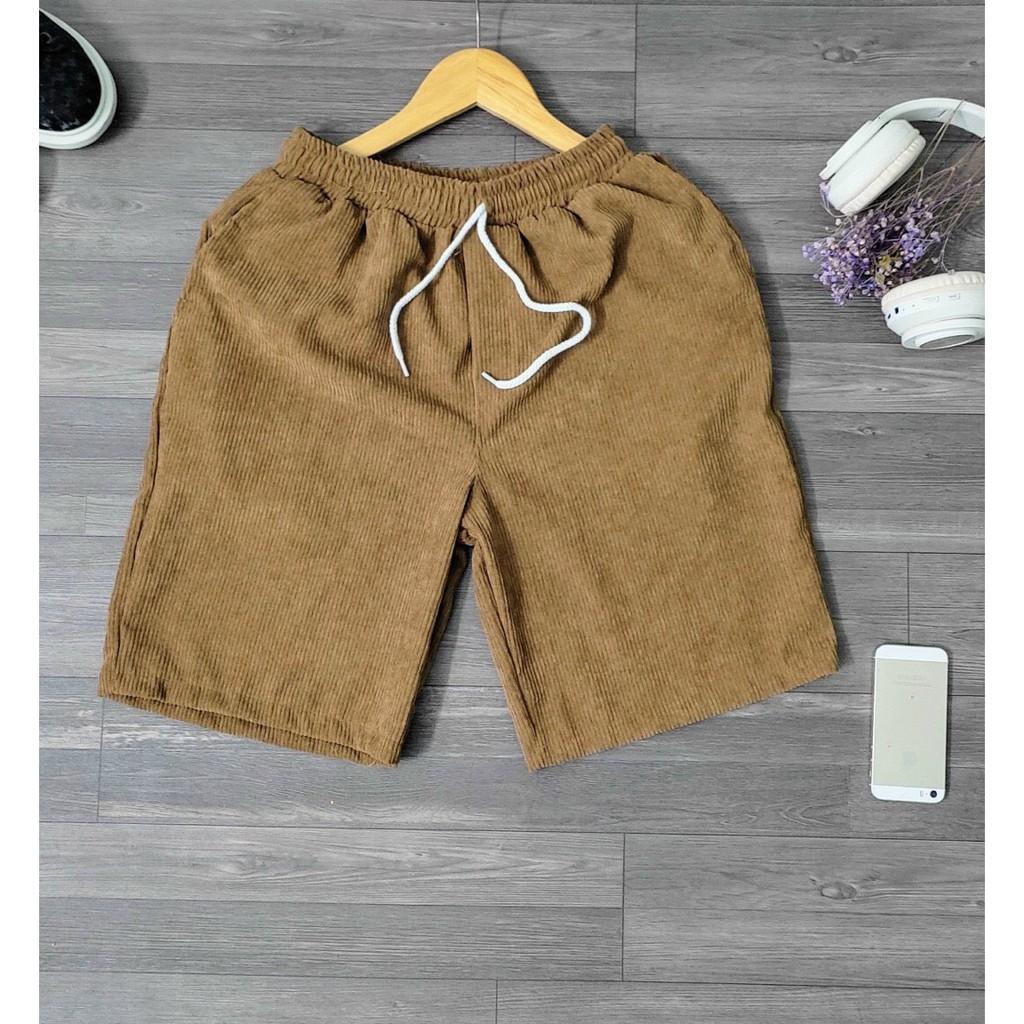 Hình ảnh Quần Short Đùi Nhung Tăm Form rộng Unisex  Nam Nữ Chất Mát Mẻ, 3 Màu Trẻ Trung 