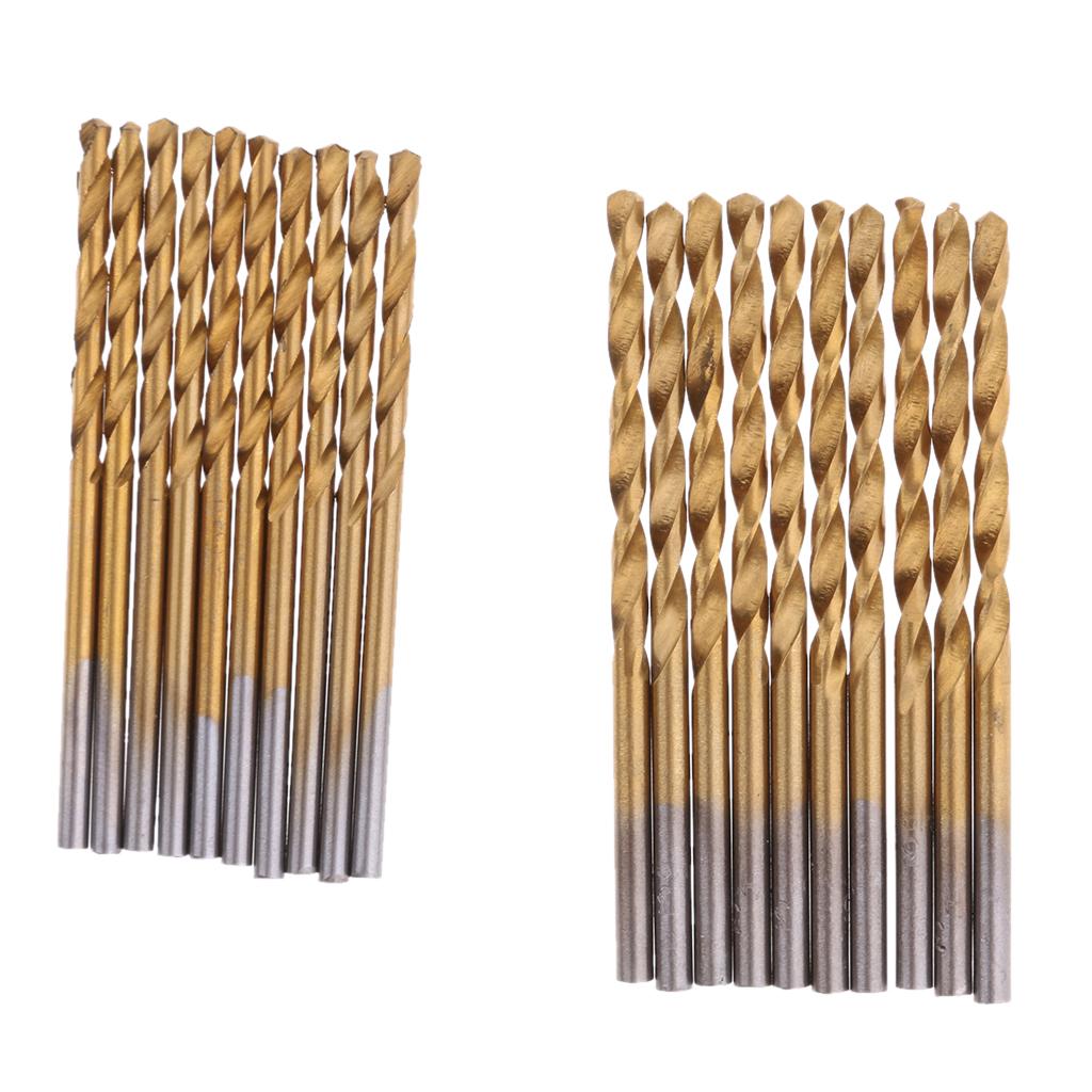 100 Pieces HSS Titanium Drill Bit Set Twist Drill Straight Shank 1.0mm-3.0mm