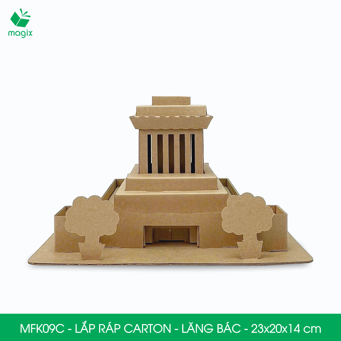 MFK09C - 23x20x14 cm - Mô hình Lăng Bác lắp ráp từ bìa carton cao cấp, mô hình địa danh Việt Nam