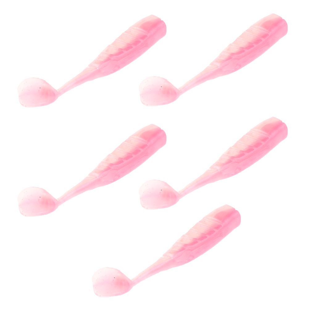 5x Artificial T Tail Crankbait Soft Jig Fish Baits Swimbait Hook Tackle for Saltwater Freshwater Bass Trout Walleye