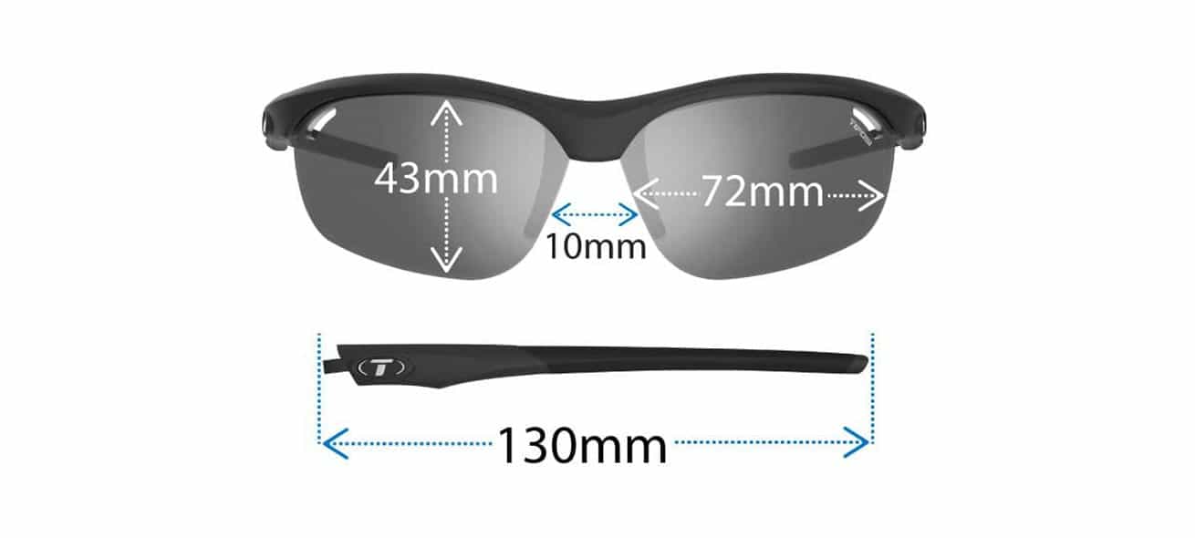 Kính thể thao chạy bộ TIFOSI VELOCE GLOSS BLACK Tròng Clarion Blue, AC Red & Clear