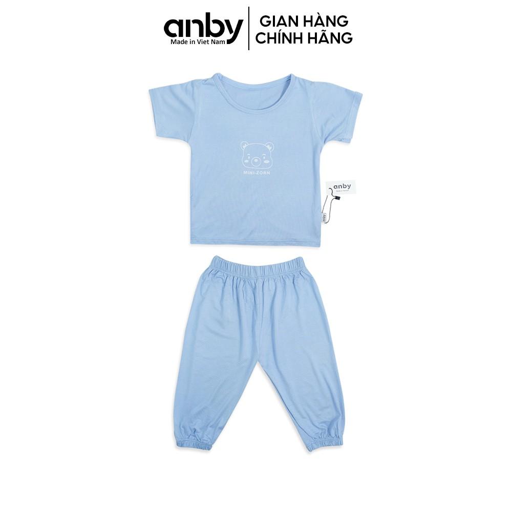Quần áo trẻ em ANBY bộ cộc tay alibaba hình gấu chất vải thun lạnh cho bé trai và gái từ 0-5 tuổi