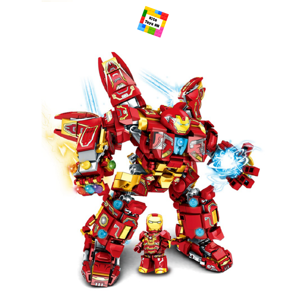Đồ Chơi Lắp Ráp Robot Hulkbuster Xếp Hình Người Máy Mech Siêu Anh Hùng 820 Chi Tiết Cho Trẻ Từ 6 Tuổi