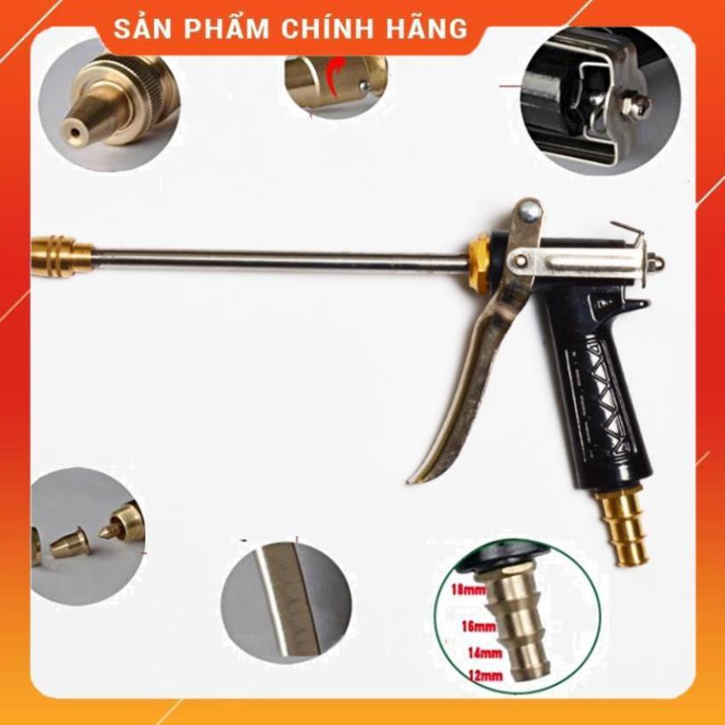 Bộ dây vòi xịt nước rửa xe, tưới cây , tăng áp 3 lần, loại 7m, 10m 206318 đầu đồng,đai,nối nhựa đen+ đai