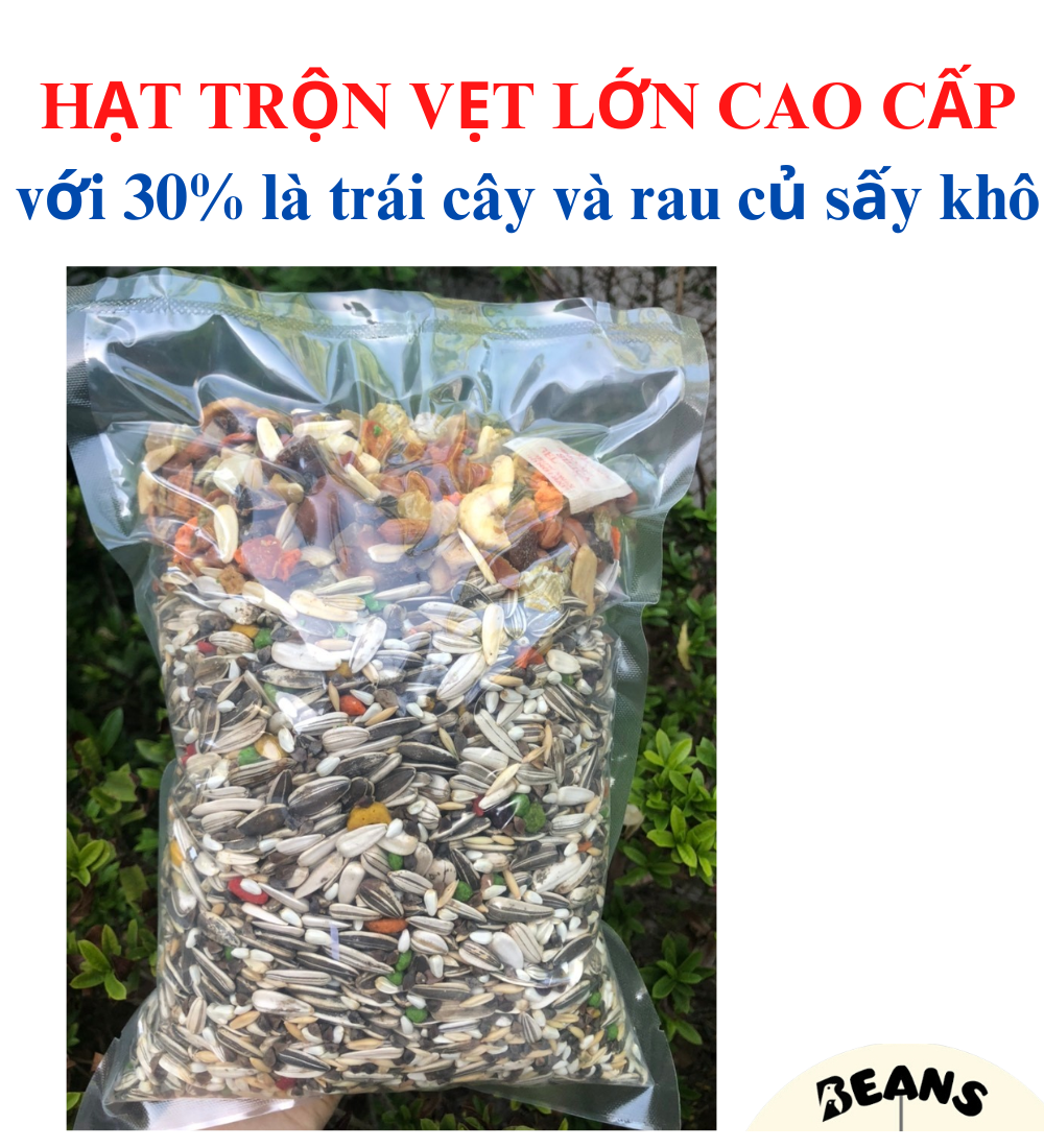 Thức ăn Hạt trộn vẹt cao cấp dành cho vẹt lớn xám, macaw, amazon, cockatoo,.. với thành phần phong phú