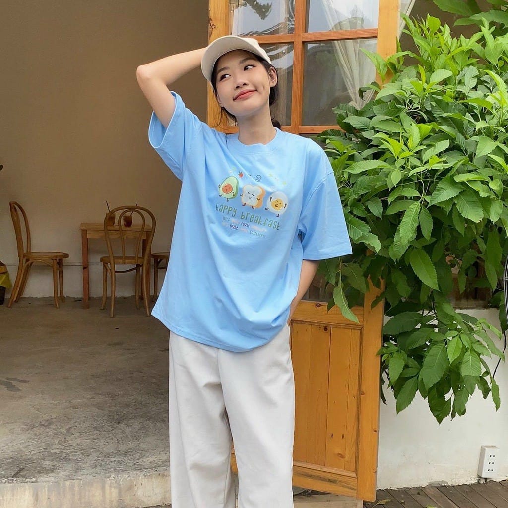 Áo thun nam nữ unisex form rộng tay lỡ in họa tiết trái cây siêu hot