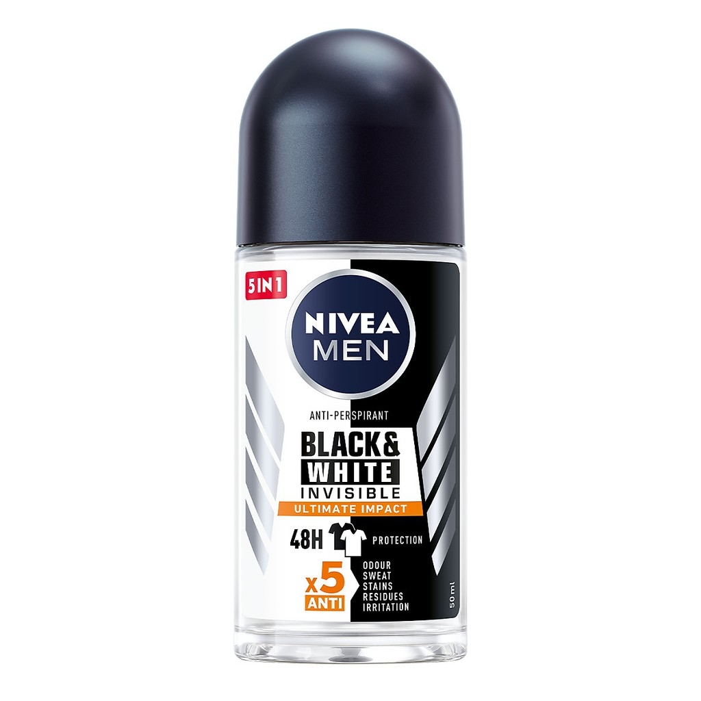 Lăn ngăn mùi NIVEA MEN Black &amp; White X5 ngăn vệt ố vàng 50ML