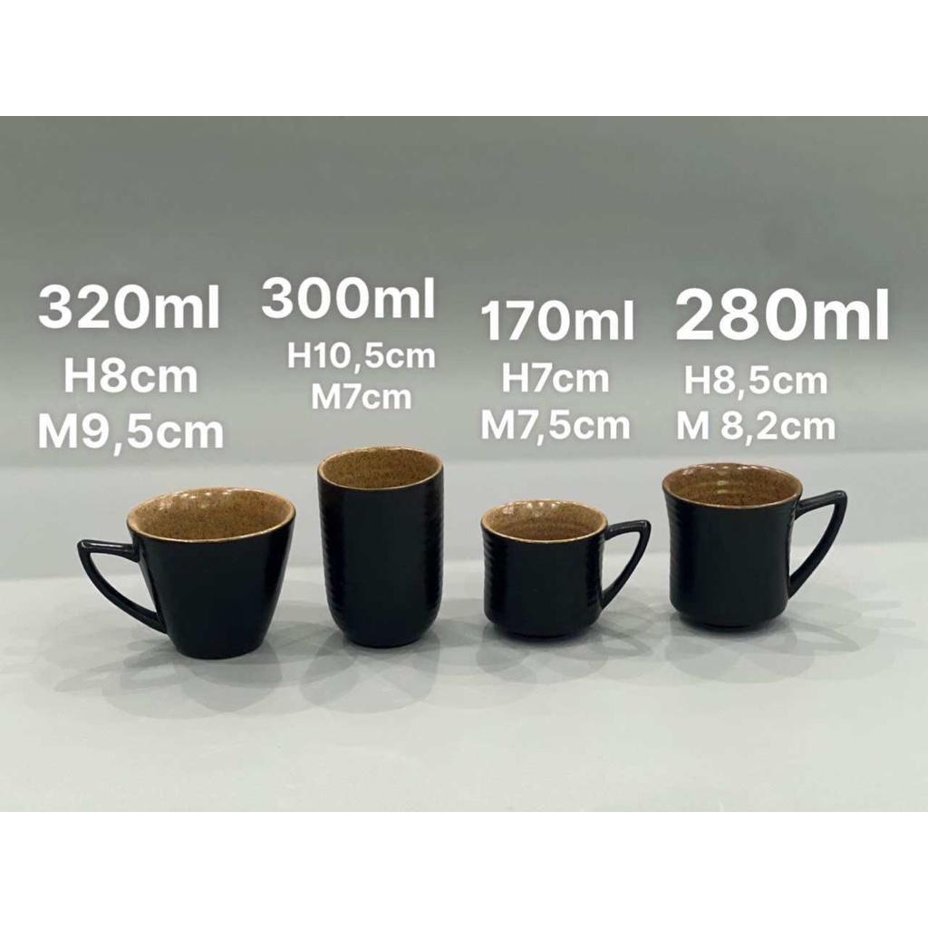 Cốc ly sứ Bát tràng màu nâu gốm vintage - Cốc ly uống cà phê ly nước chờ - Cốc ly cho quán cà phê nhà hàng