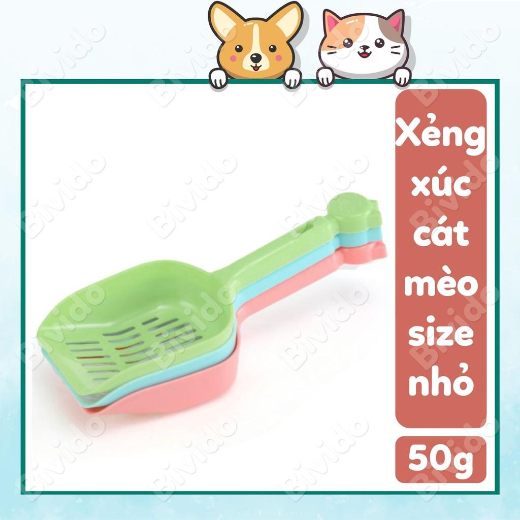 Xẻng nhựa cát mèo vệ sinh cho mèo hình mèo size nhỏ nhẹ, bền, đẹp - Bivido