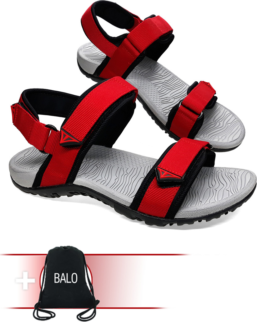 Giày Sandal Việt Thủy Quai Ngang VT1 - Đỏ - Kèm Balo Túi Rút Đặc Biệt