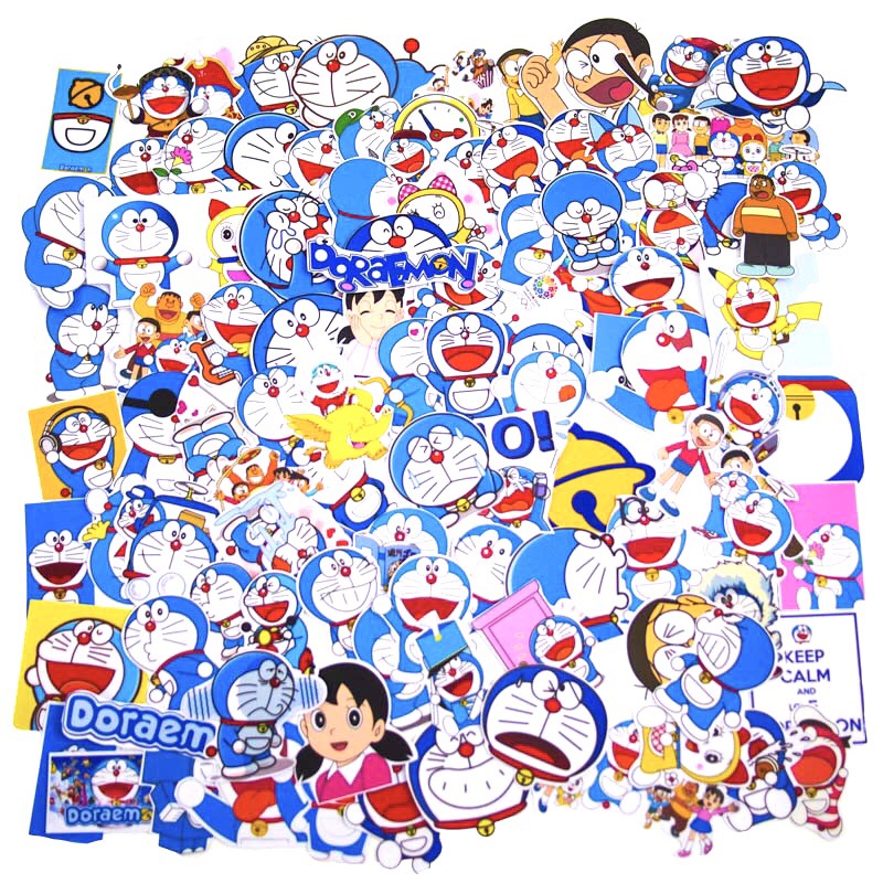 Set 30 Sticker Doraemon có ép lụa