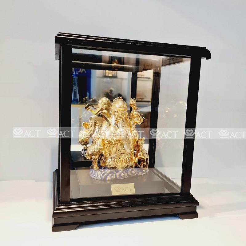 Tượng ông thọ khung gỗ 20x16.5x24 cm