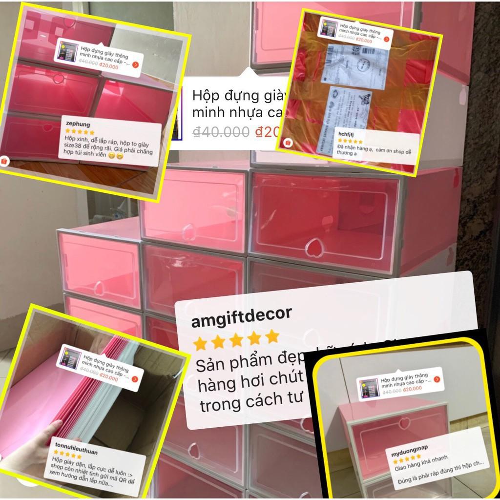 Hộp để giày nắp nhựa cứng ,Hộp Đựng giầy lắp ghép cao cấp size nam