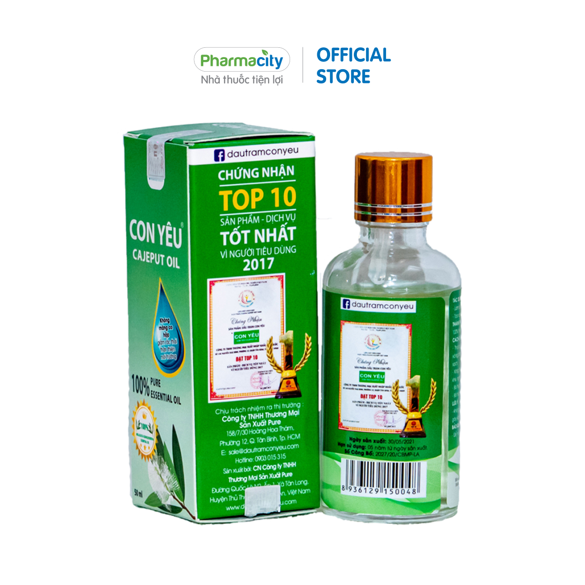 Dầu tràm Con Yêu giữ ấm cho bé, làm dịu vết côn trùng cắn (50ml)