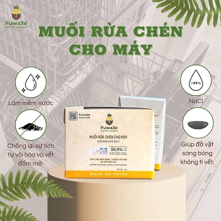 Muối rửa bát cho máy rửa chén bát Fuwa3e làm mềm nước 2kg