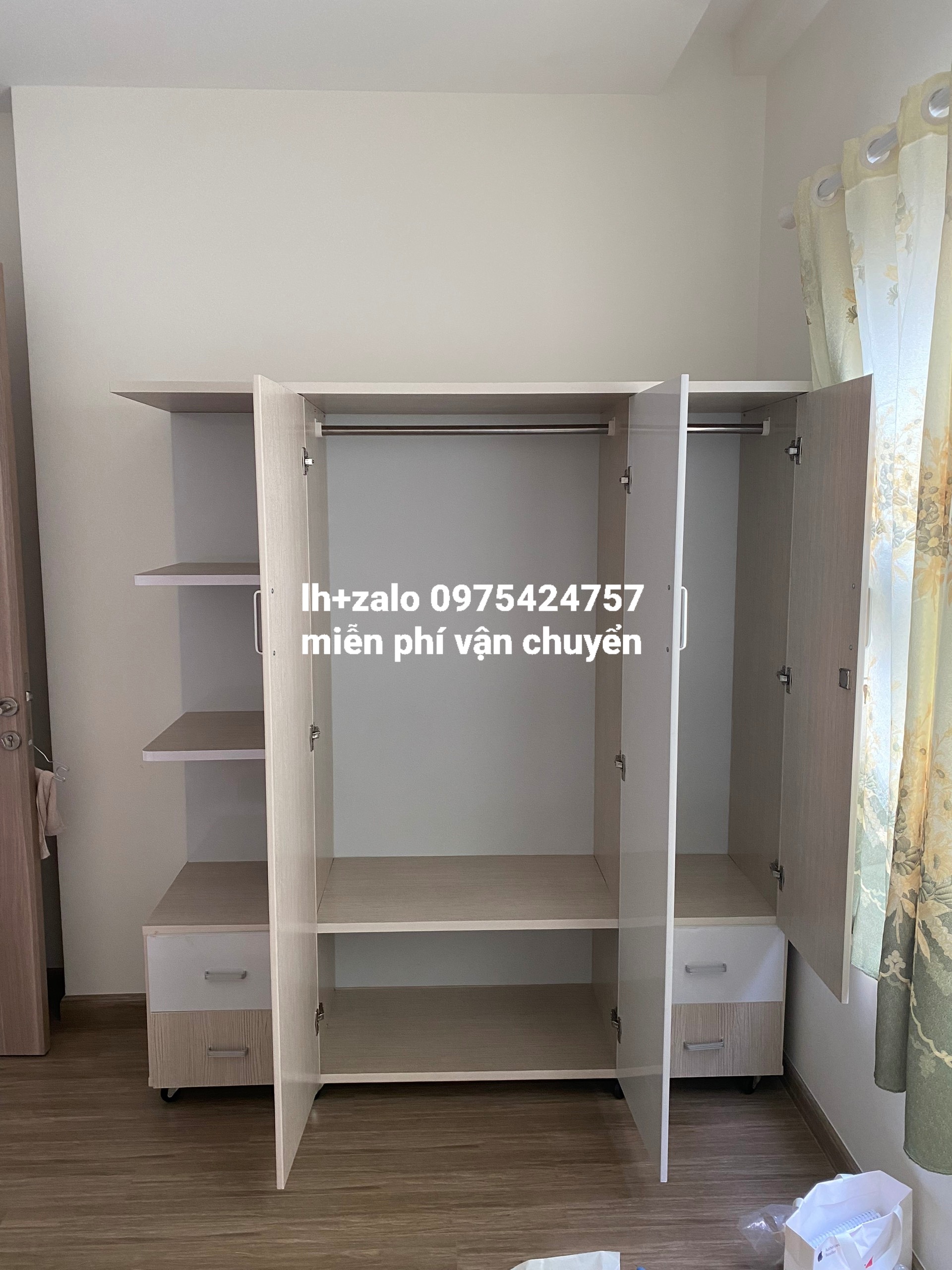 Tủ nhựa đài loan 3 cánh 1 kệ
