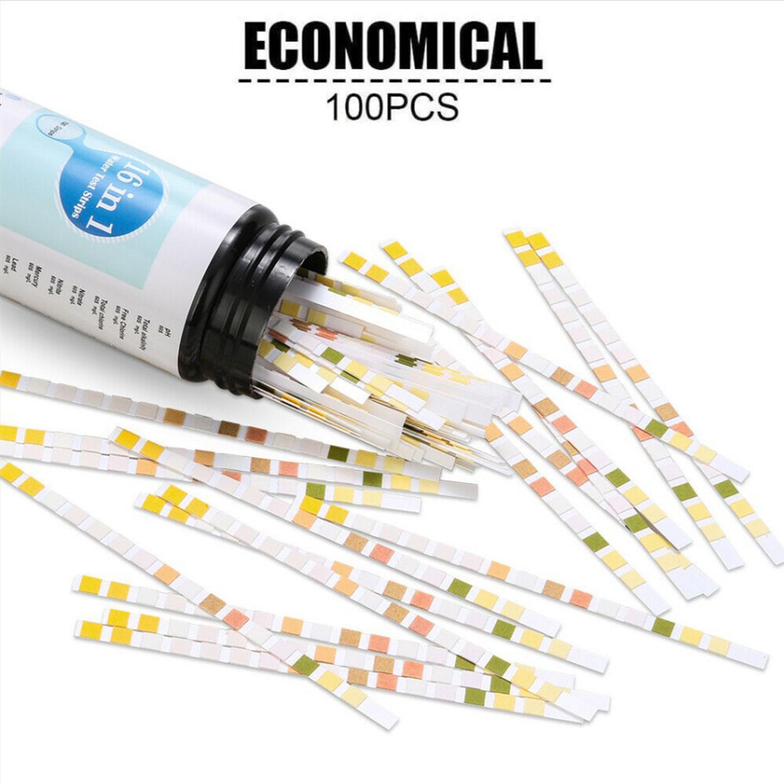 100x Water Test Strips 16 in 1 Multifunctional for Aquarium Swimming Pool