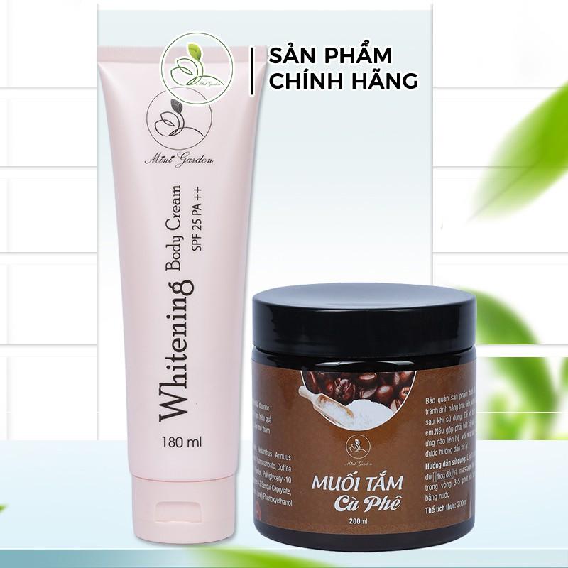 Bộ Chăm Sóc Trắng Da Minigarden (Kem Body Cream SPF 25 PA ++ 180ml + Muối Tắm Cafe 200 gram) 