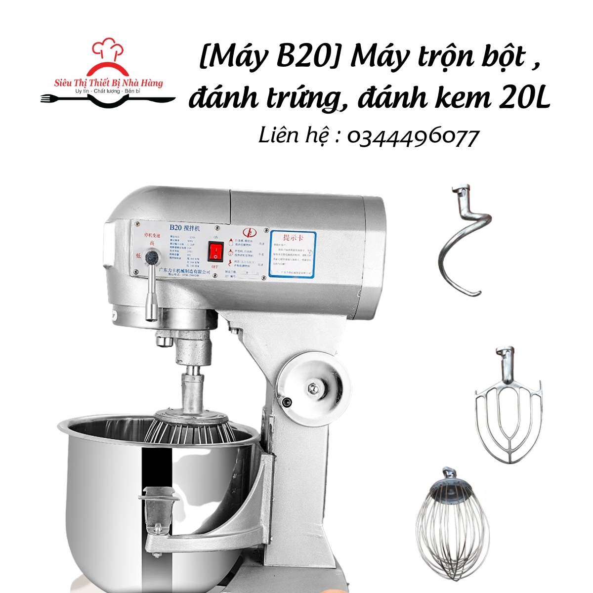 MÁY TRỘN ĐA DỤNG B20 TRỌN BỘT BÁNH BÔNG LAN, LÀM BÁNH GATO