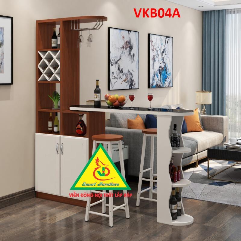 Quầy bar mini kết hợp tủ rượu VKB04A - Nội thất lắp ráp Viendong Adv
