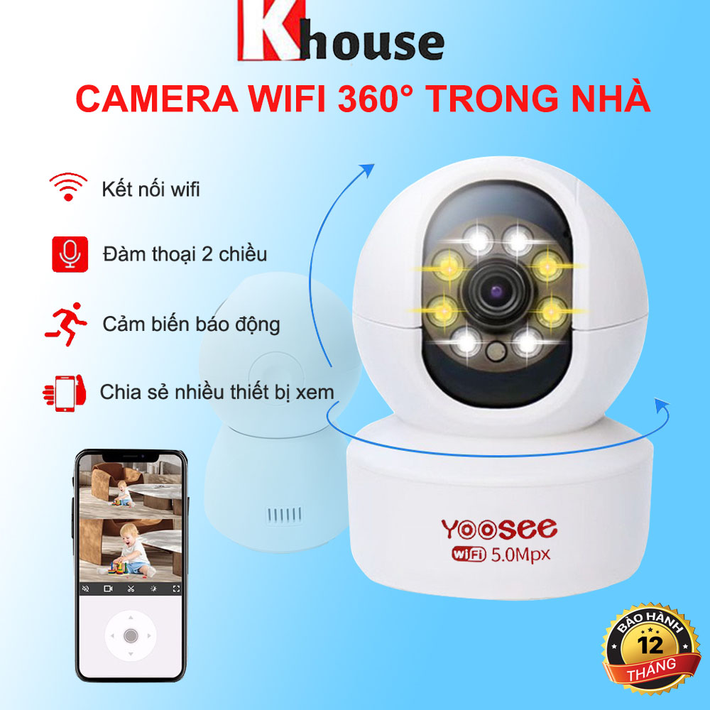 Camera Wifi Yoosee 3.0mpx Không Râu A8L3.0 11 Xoay 360 Độ, Đàm Thoại 2 Chiều, Xem Đêm Có Màu - Hàng Nhập Khẩu