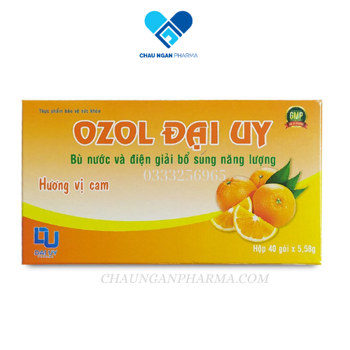 Bù nước và điện giải OZOL Đại Uy Hộp 40 gói vị cam