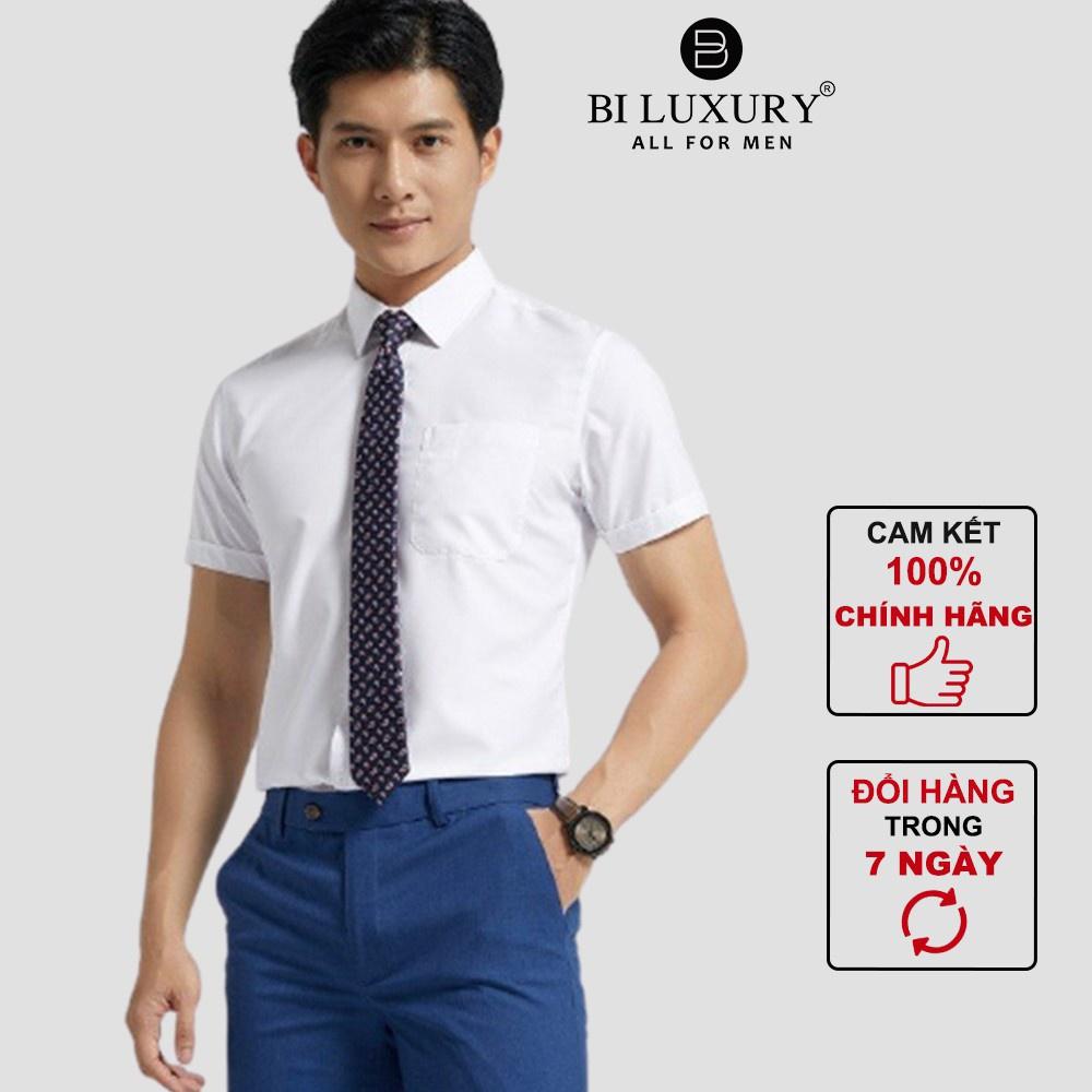 Áo sơ mi nam ngắn tay BILUXURY công sở kháng khuẩn thời trang chất vải cao cấp mềm mịn thoáng mát 4SMCB008TRK