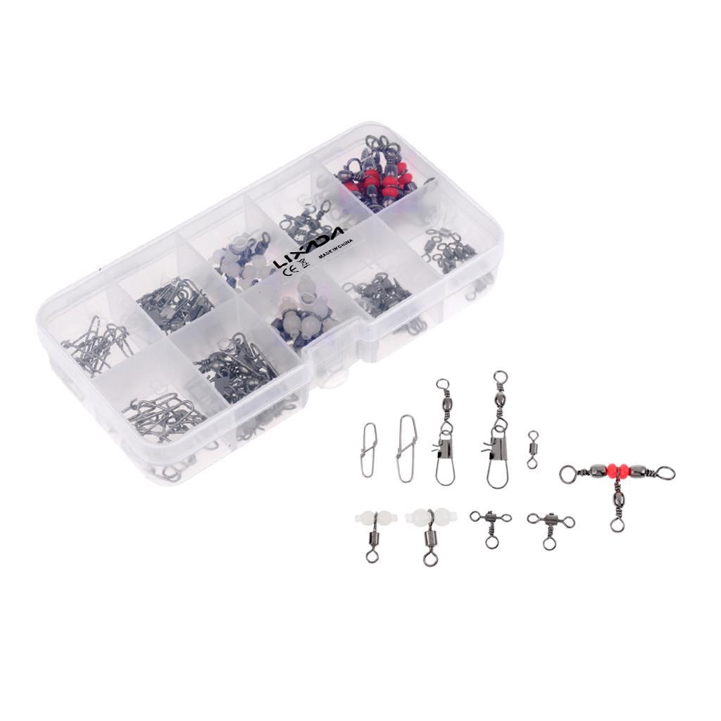 100Pcs Rolling Swivel Interlock Snap, Fastlock Snap, Luminous Gourd Swivel, Lure Connectors Accessories Fishing Tackle Box