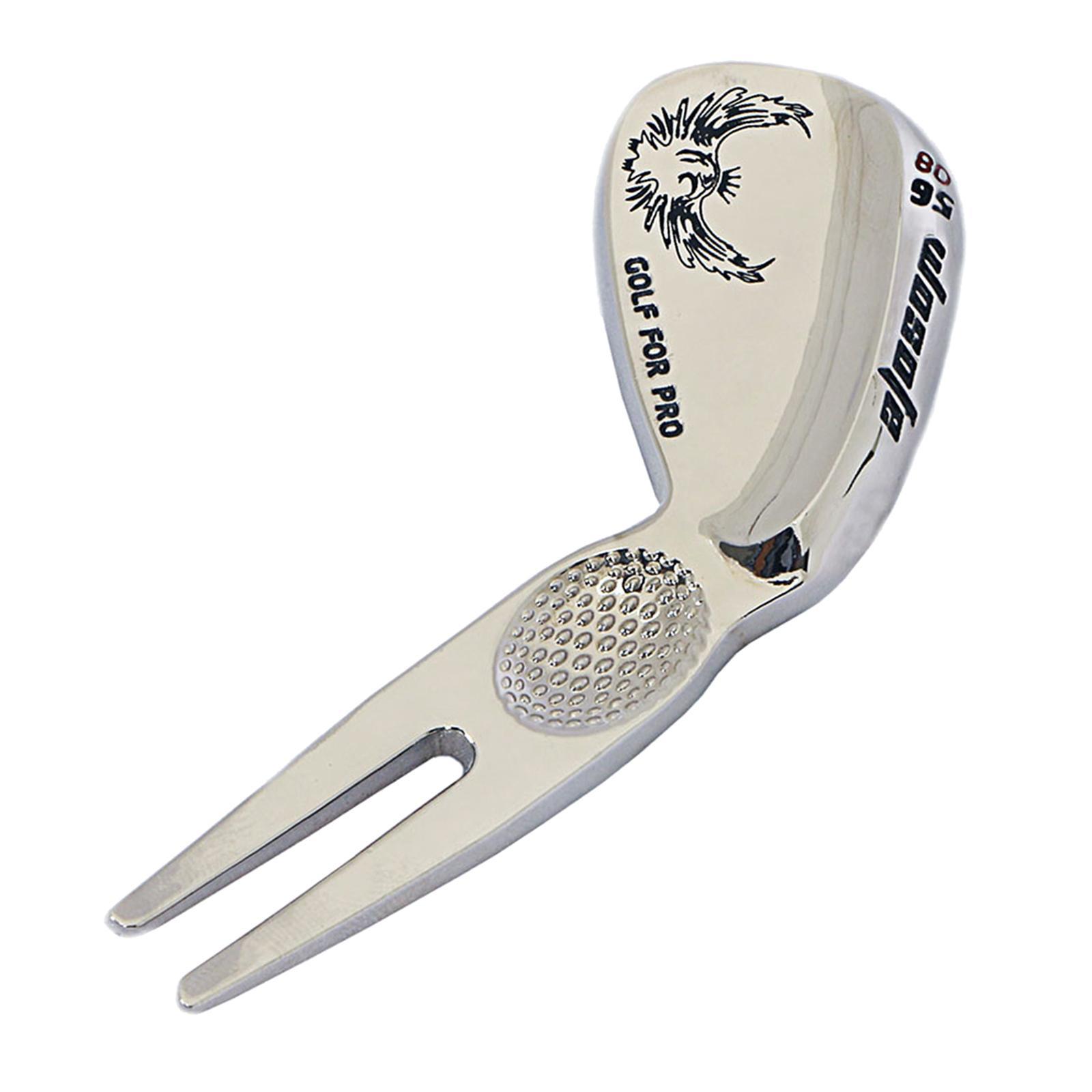2-3pack Lightweight Golf Putting Green Repair Tool Divot Fork Pitchfork Silver