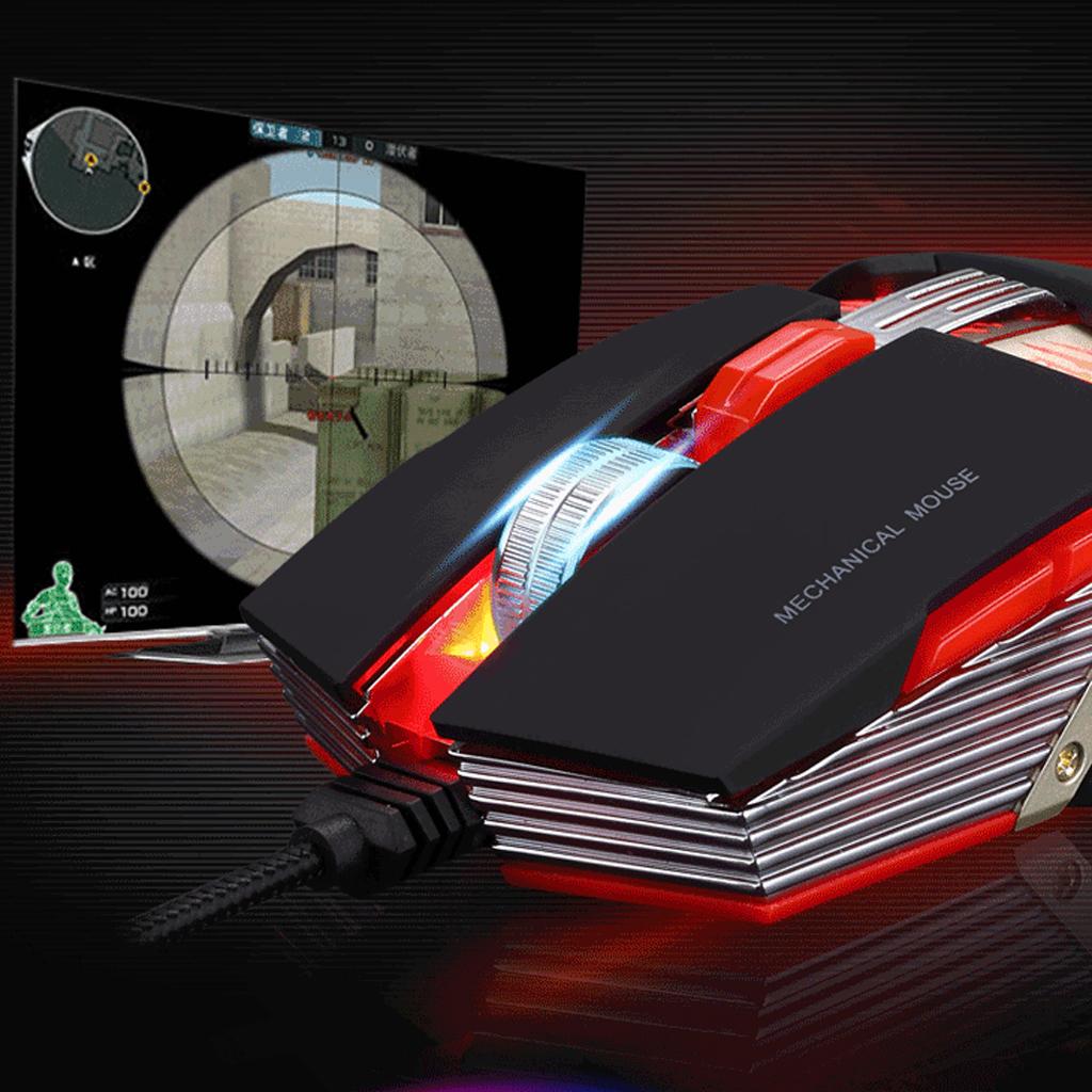 Ergonomic Optical Gaming Mouse 4000 DPI, Cable Length - 1.8m