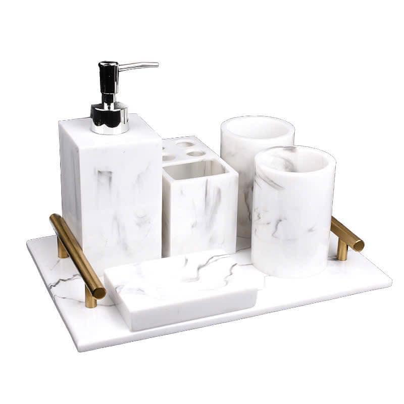 Set dụng cụ nhà tắm vân đá Marble- vân đá cẩm thạch