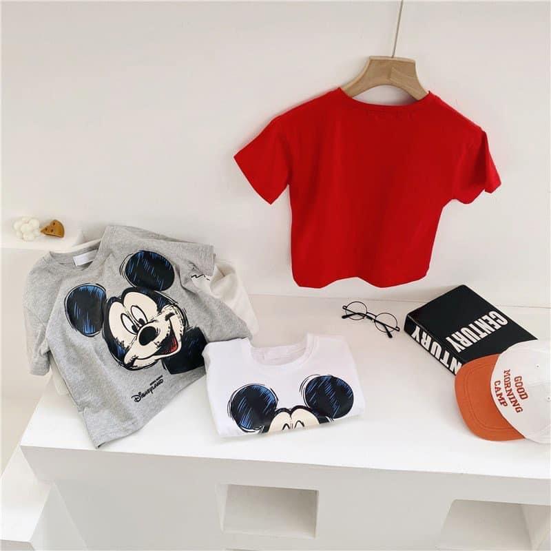 Combo 3 áo phông mickey Áo cotton in hình chuột Mickey cho bé trai bé gái Quần áo trẻ em