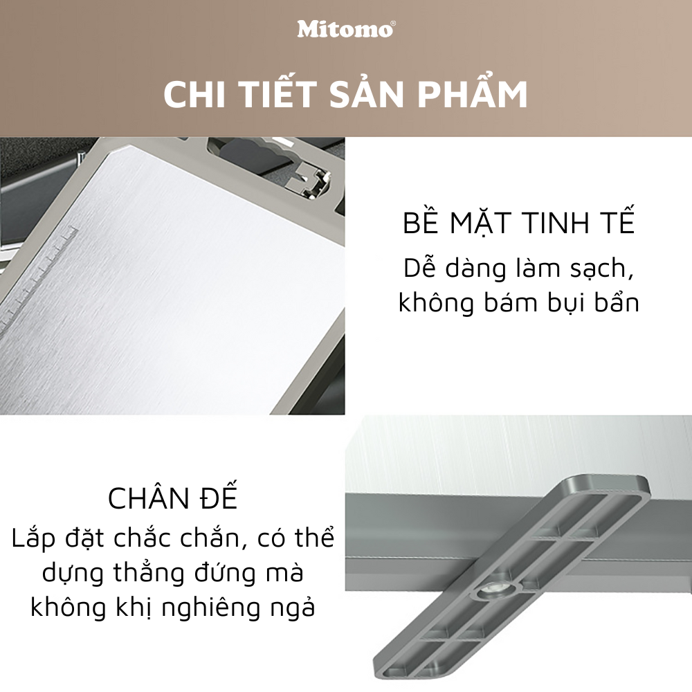 Thớt hai mặt kháng khuẩn inox 304 cao cấp, nhựa lúa mạch Mitomo MT-304PP Hàng chính hãng