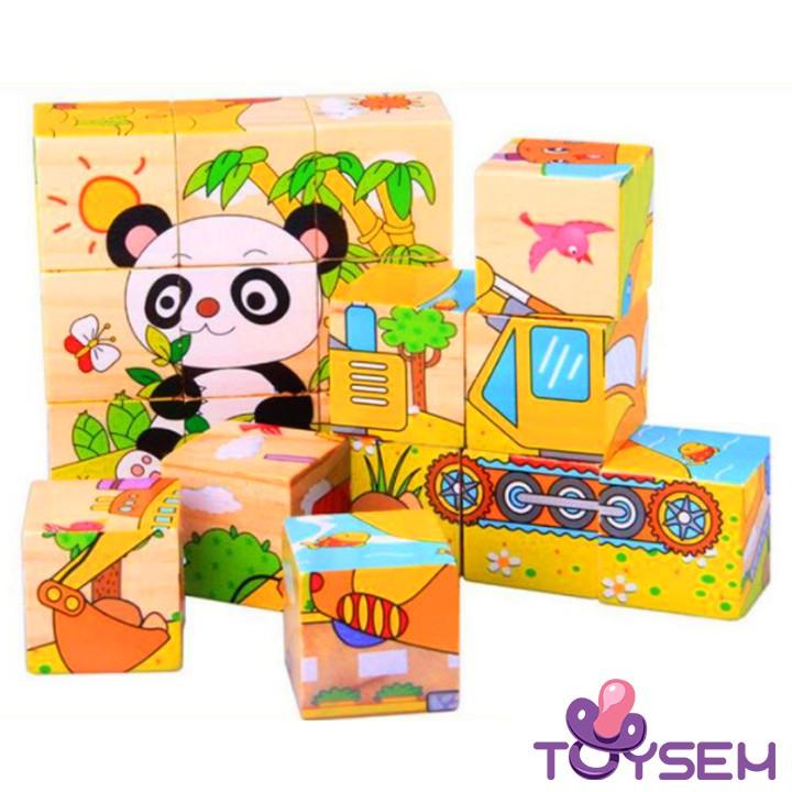 Đồ chơi lắp ráp xếp hình gỗ tranh 6 mặt nhiều mẫu đa dạng cho trẻ từ 3 tuổi - Quà tặng sinh nhật cho bé