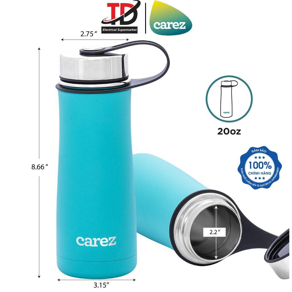 Bình giữ nhiệt Carez model VFC688SC-590ML với màu Xanh san hô trẻ trung, Inox 304, Không chứa BPA, Hàng chính hãng