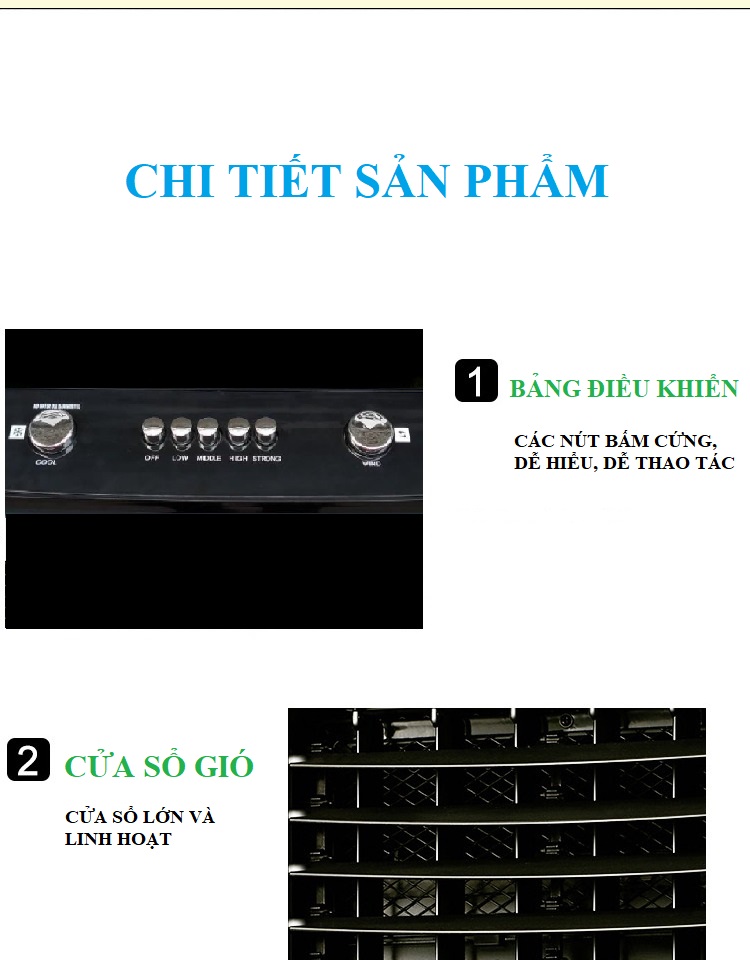 Quạt Điều Hòa LZ-75 Loại Cơ -Công Suất 150W-Lưu Lượng Gió 5000m3/h - Dung Tích Thùng Nước 40L Quạt hơi nước