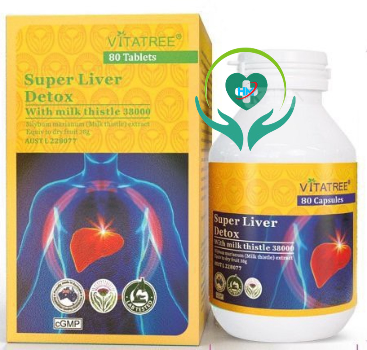Viên uống Giải độc gan Vitatree Super Liver detox, lọ 80v, nhập khẩu Úc