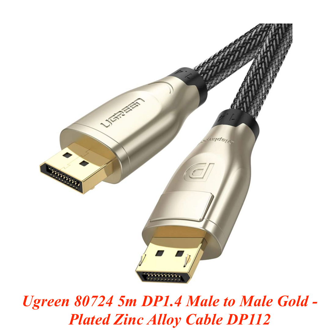 Ugreen UG80724DP112TK 5M DP 1.4 8K 60Hz 4K 144Hz Cáp DisplayPort chuẩn 1.4 đầu mạ vàng - HÀNG CHÍNH HÃNG