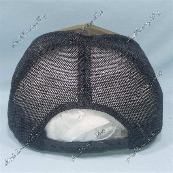 Nón kết lưới in đại bàng in chữ Freedom phía sau khóa nhựa phía trong và trước có tem vòng đầu 55-58cm - Lính
