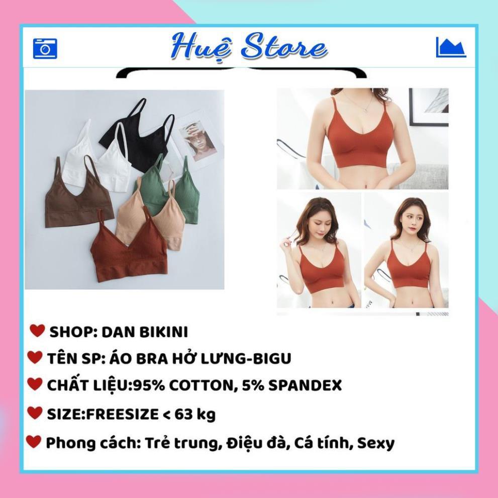 Hình ảnh Áo Bra Len Tăm HUỆ STORE Khoét Lưng Dáng U Xuất Nhật BR27