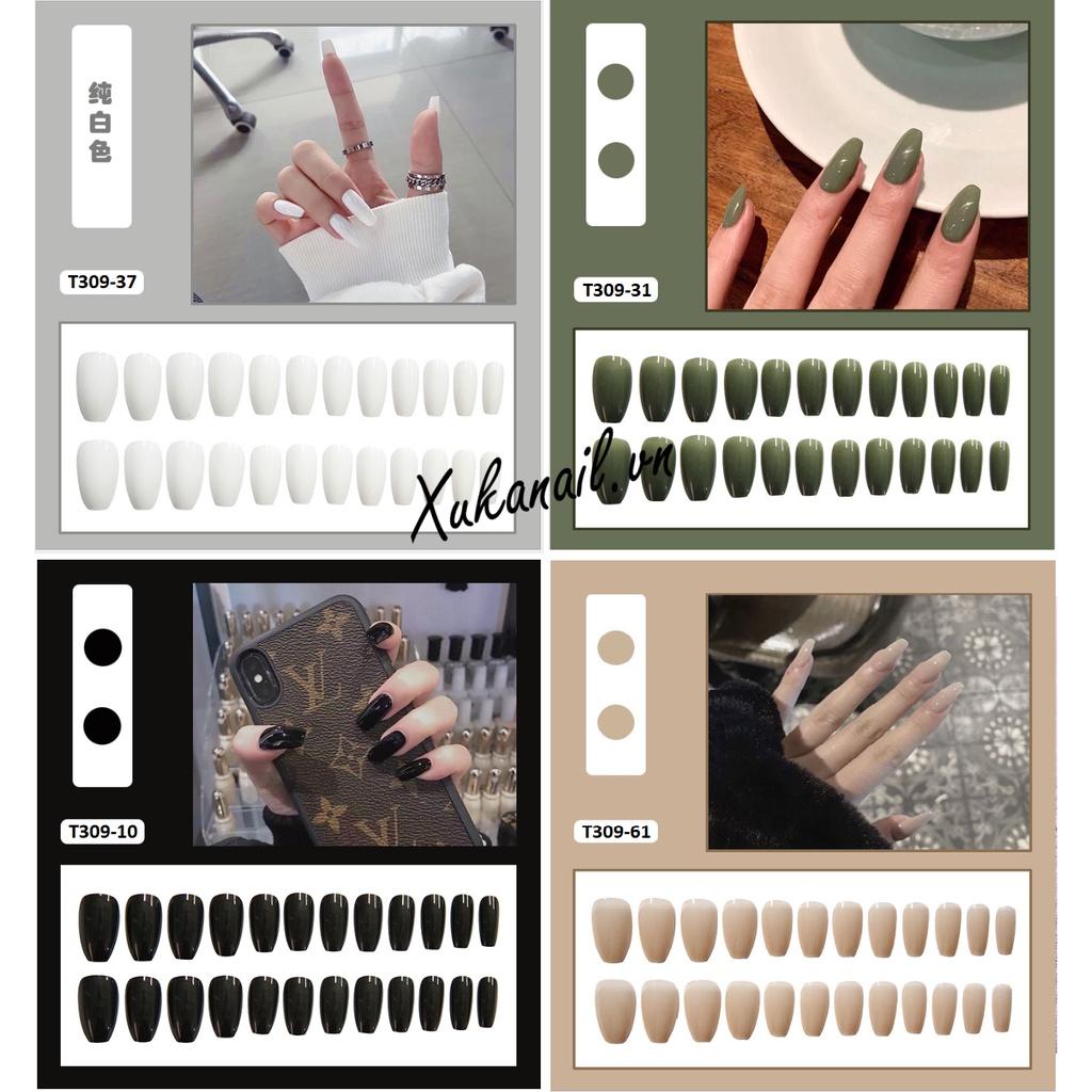 Bộ 24 móng tay giả không keo làm nail