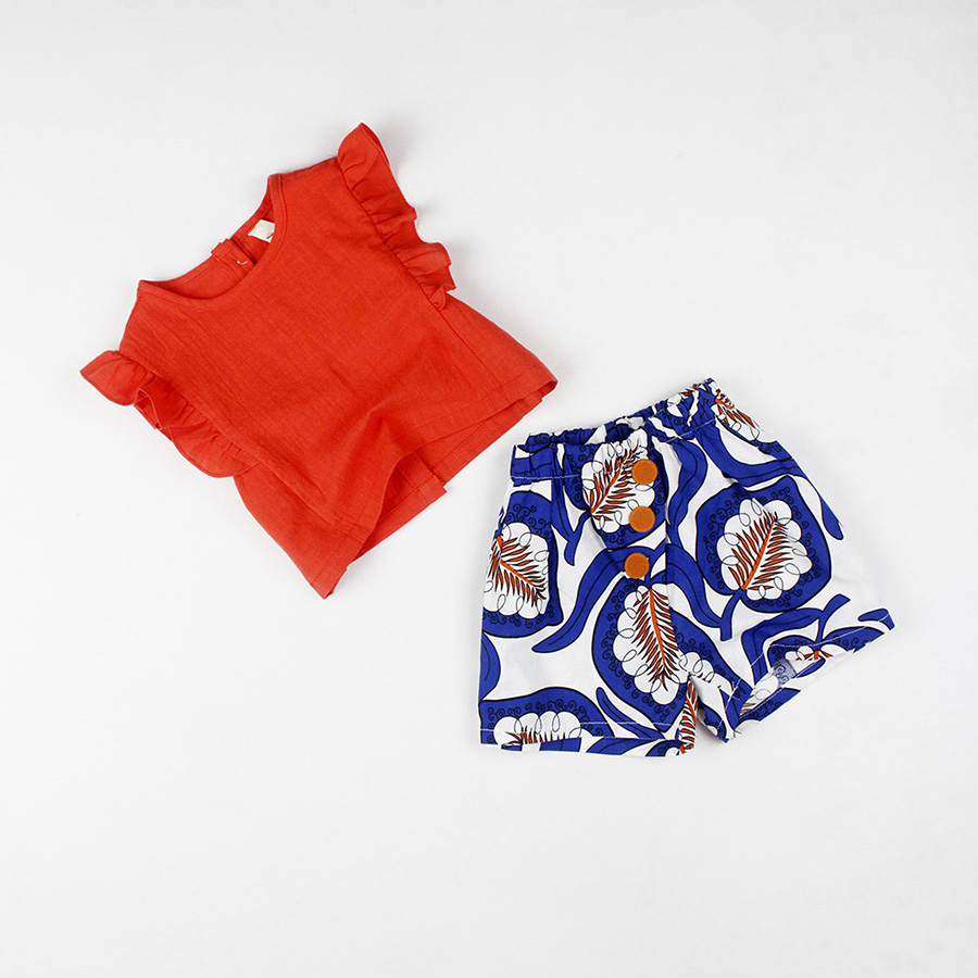 Set áo croptop + quần tole Quảng Châu cho bé gái 02599-02600