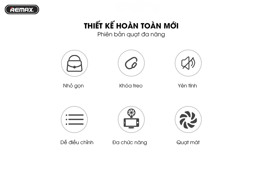 Quạt Mini USB REMAX RL-FN33 - Hàng Chính Hãng