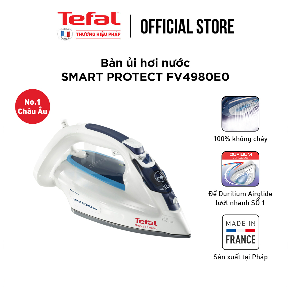 Combo Nồi cơm điện cơ Tefal RK361168 - 1.5L &amp; Bàn ủi hơi nước Tefal Smart Protect FV4980E0 - Hàng chính hãng