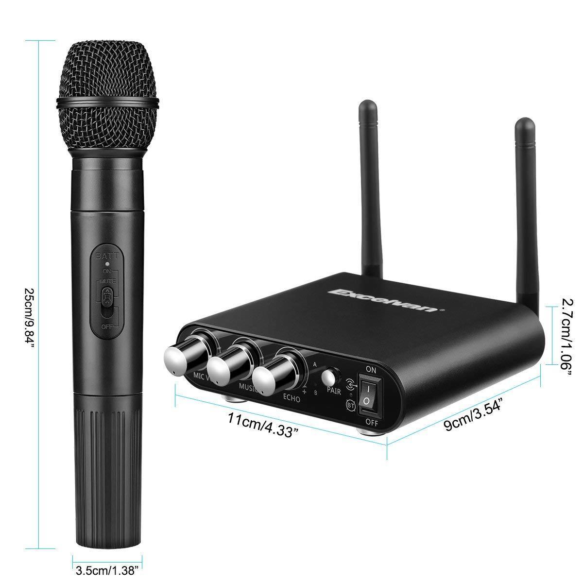 Mic hát karaoke bluetooth Excelvan K38 - Hàng Chính Hãng