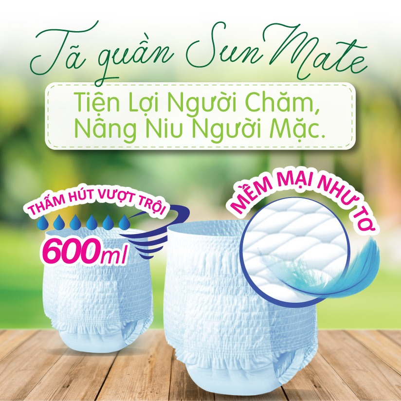 Hình ảnh Combo 4 Gói Tã Quần Người Lớn SunMate Siêu Khô Thoáng size M8, L7