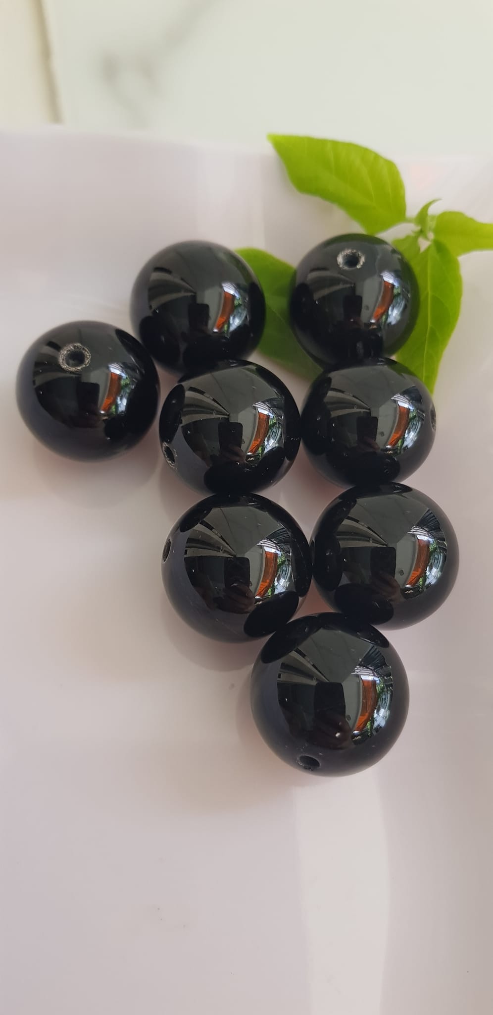 Hạt Lẻ rời Đá Mã Não Đen Đậm Đẹp phối vòng tay nam size lớn 20mm Hạt lẻ chuẩn hợp các Anh mạng Thuỷ , mệnh Mộc dành cho các anh cần hạt đá lẻ ạ