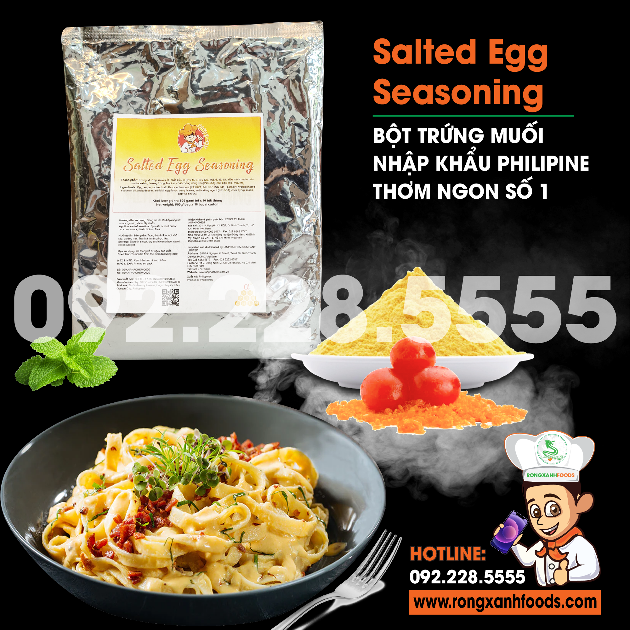 Trứng muối dạng bột 500gr thùng 10 gói