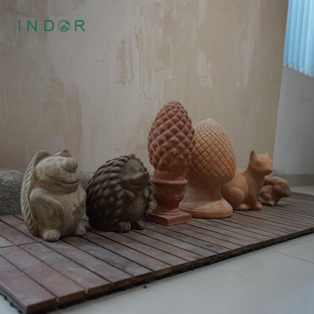 Tượng nhím tai nhọn trang trí vườn chất liệu đất nung terracotta Tượng decor trang trí nội ngoại thất
