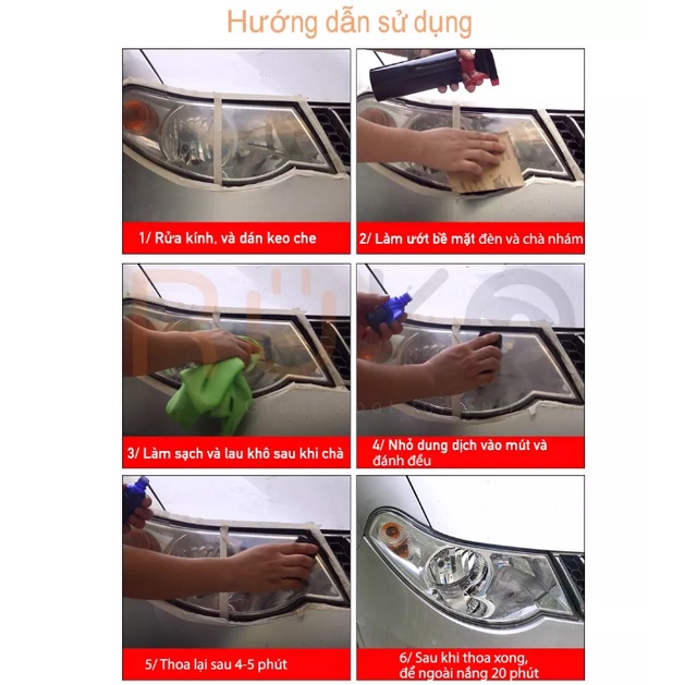 Bộ FullSet chăm sóc ô tô Xóa Vết Nứt Kính và Đánh Bóng Đèn